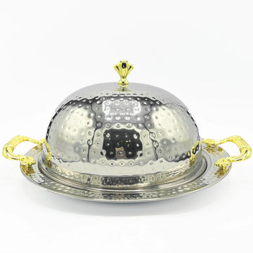 Large 28cm Mandi Rice BBQ Serving Platter-Stainless Steel